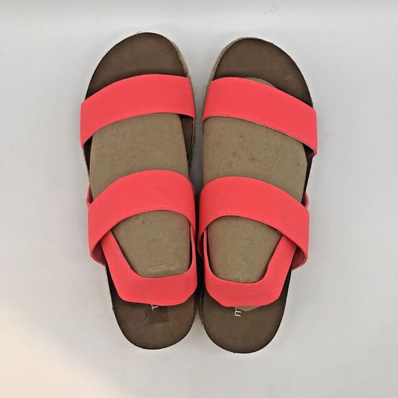 Madden Girl Cybell Espadrille Platform Sandal Women 7.5M Hot Pink Elastic Strap - Picture 6 of 9